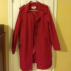 Red michael kors light weight trench coat